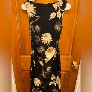 La Belle Black and Cream Floral Dress